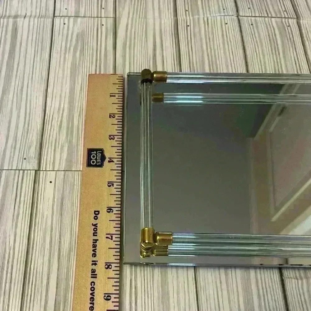 Art Deco Gold Bar Mirror Vanity Tray